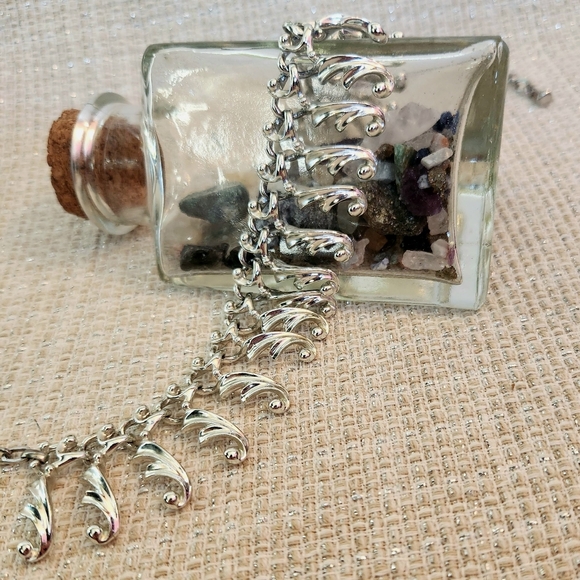 Vintage Sarah Coventry Fancy Free Silver Fringe Collar Necklace - Picture 3 of 8